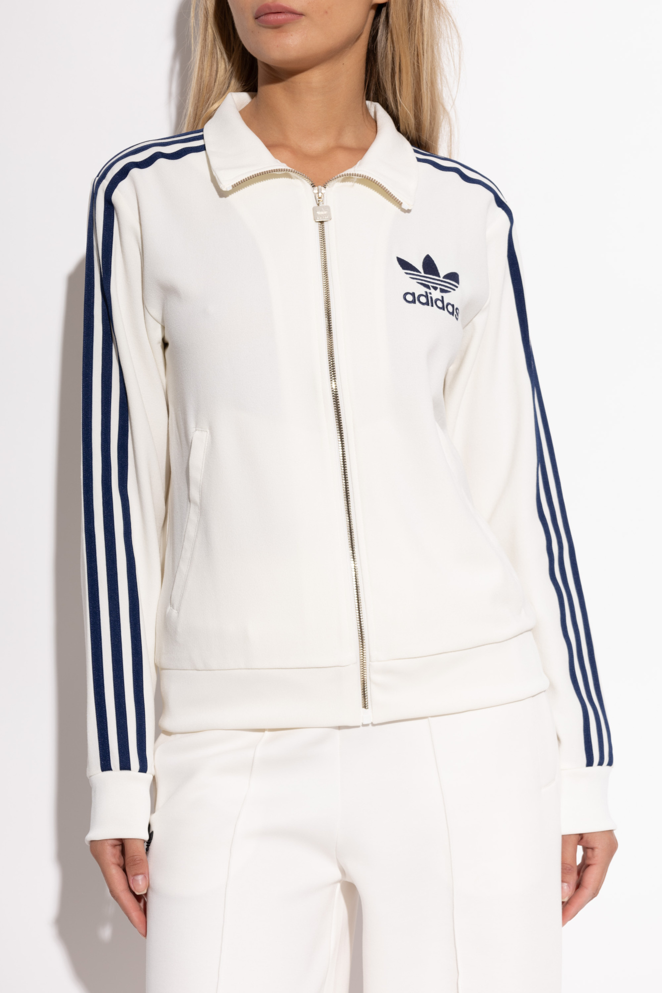 Men's adidas Sports Stylish Zipper Hooded Jacket White EK4627